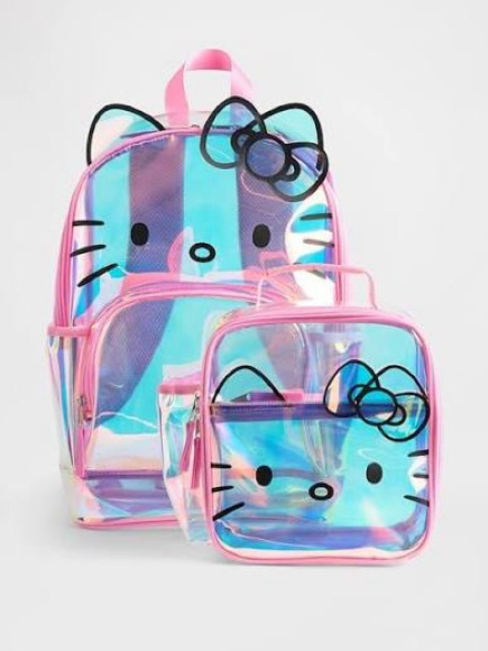 NWT GAP Kids Hello Kitty Set: Backpack & Lunch Bag, Translucent Pink